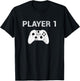 Player 1 Shirt Video Game Costume Gamer Men Women Kids T-Shirt - T-Shirt | Black
