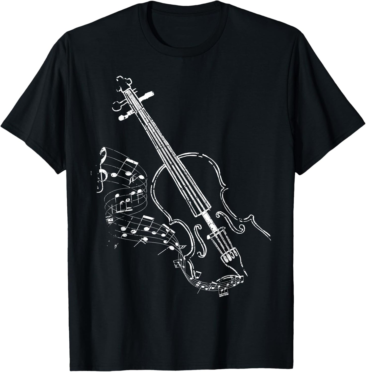 Beautiful Vintage Style Violin Design For Music Lovers T-Shirt - T-Shirt | Black