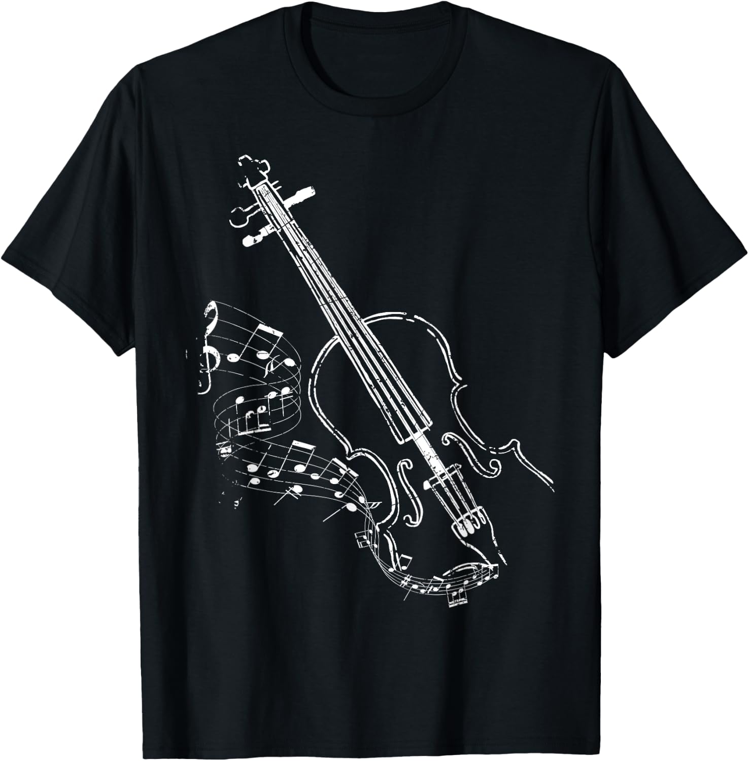 Beautiful Vintage Style Violin Design For Music Lovers T-Shirt - T-Shirt | Black