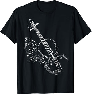 Beautiful Vintage Style Violin Design For Music Lovers T-Shirt - T-Shirt | Black