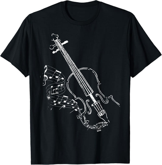 Beautiful Vintage Style Violin Design For Music Lovers T-Shirt - T-Shirt | Black