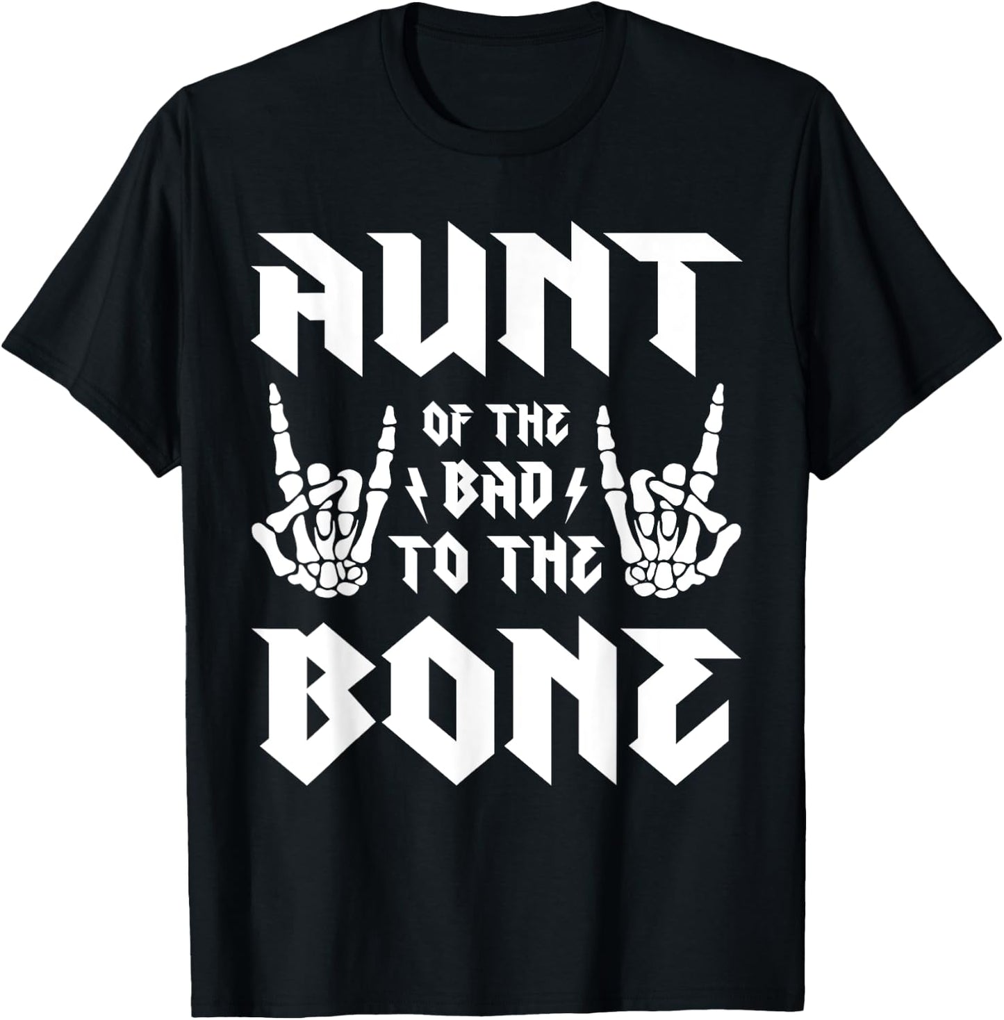 Aunt Of The Bad Two the Bone Birthday 2 Years Old Birthday T-Shirt - T-Shirt | Black