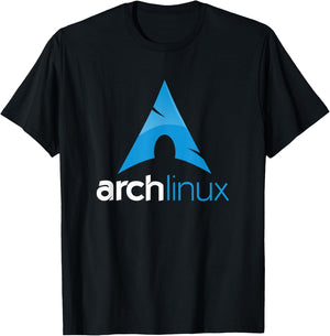 Arch Linux with tagline and Logo Open Source Os T-Shirt - T-Shirt | Black