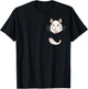 Pocket Cute White Fur Chinchilla T-Shirt - T-Shirt | Black