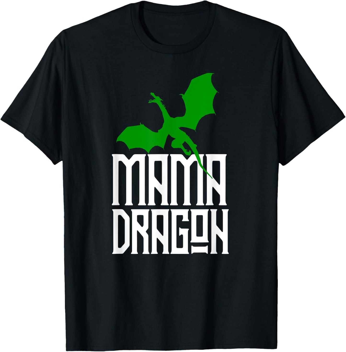 Mama Dragon Shirt Matching Family Tribe Green Mom Mother T-Shirt - T-Shirt | Black