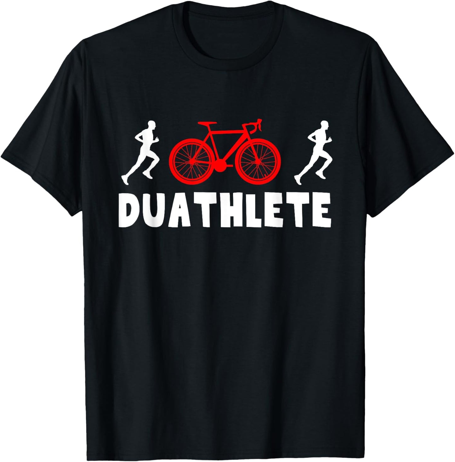 Duathlete Male Runner Duathlon T-Shirt - T-Shirt | Black