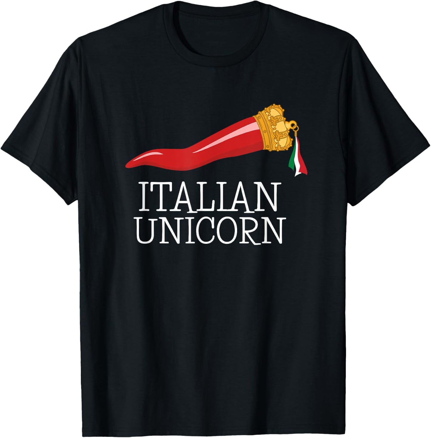 Funny Italian Lucky Charm Cornicello Italian Horn T-Shirt - T-Shirt | Black