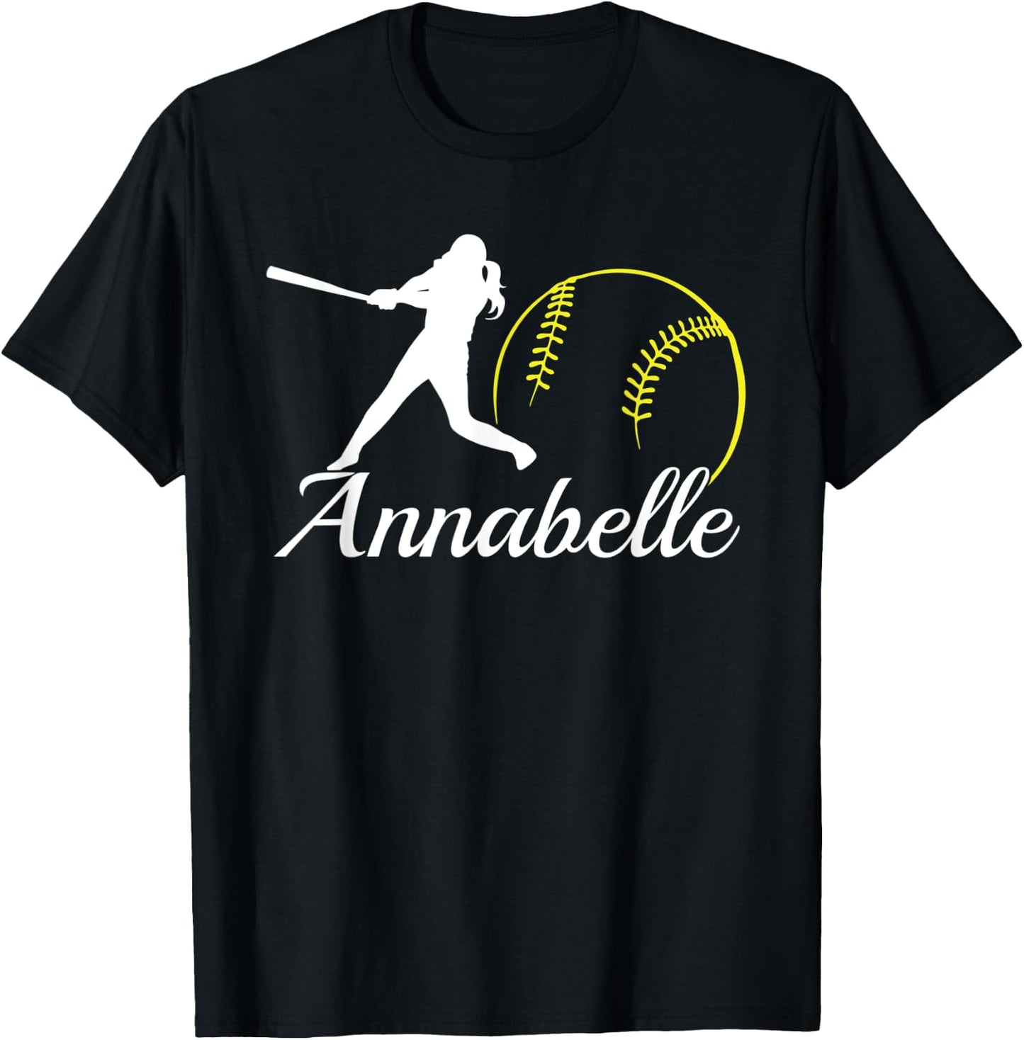 Annabelle Name Gift Personalized Softball T-Shirt - T-Shirt | Black