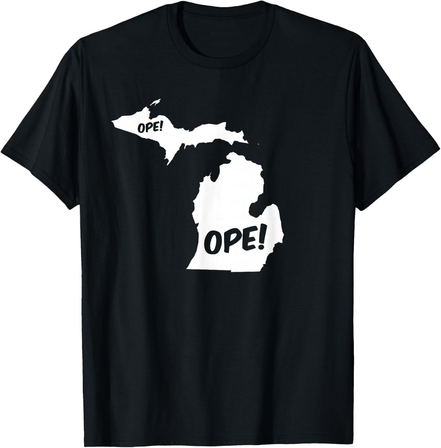 Ope Michigan State Outline Silhouette Wholesome Funny T-Shirt - T-Shirt | Black