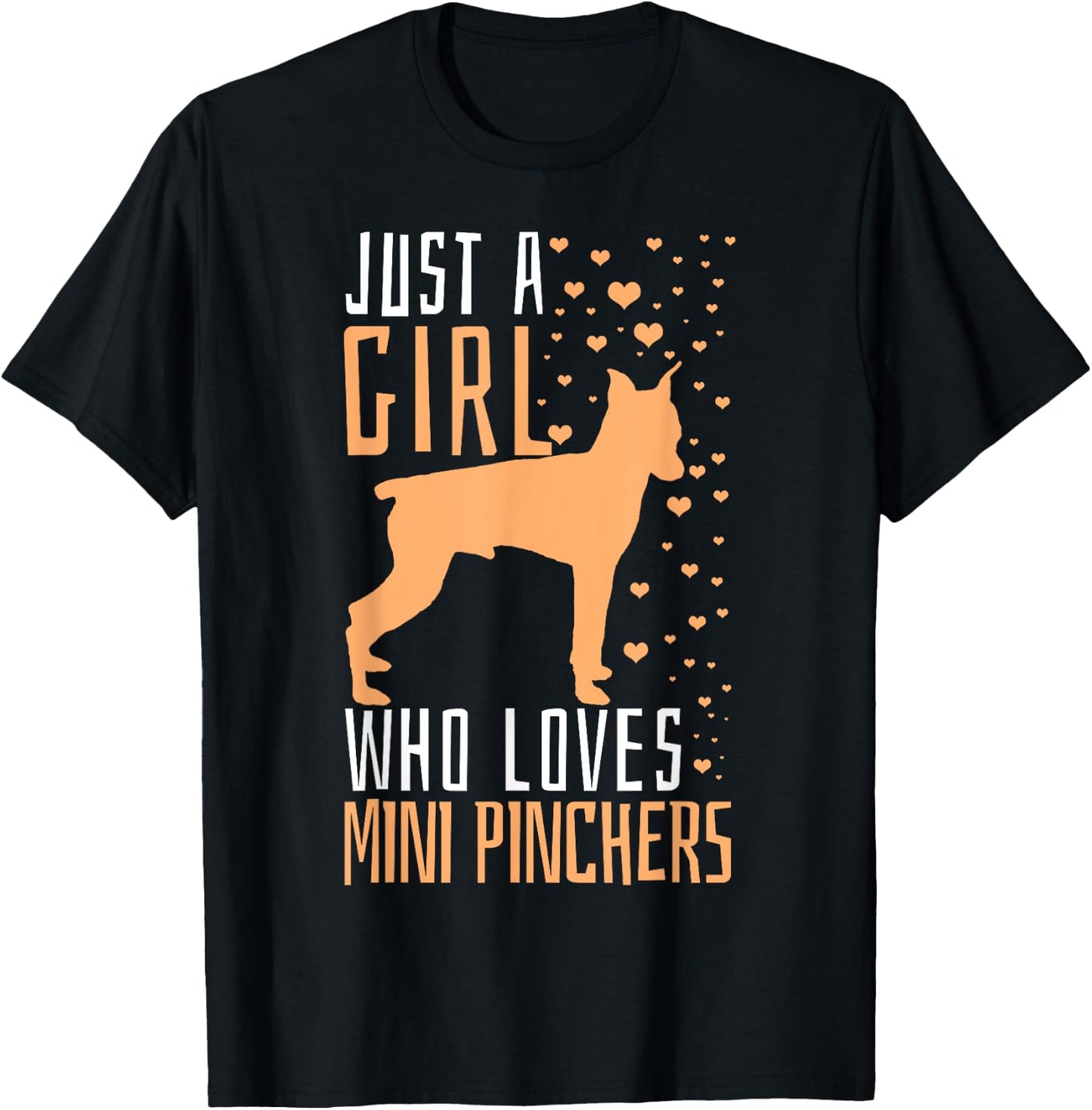 Mini Pincher Dog Just A Girl Who Loves Dogs Gift T-Shirt - T-Shirt | Black