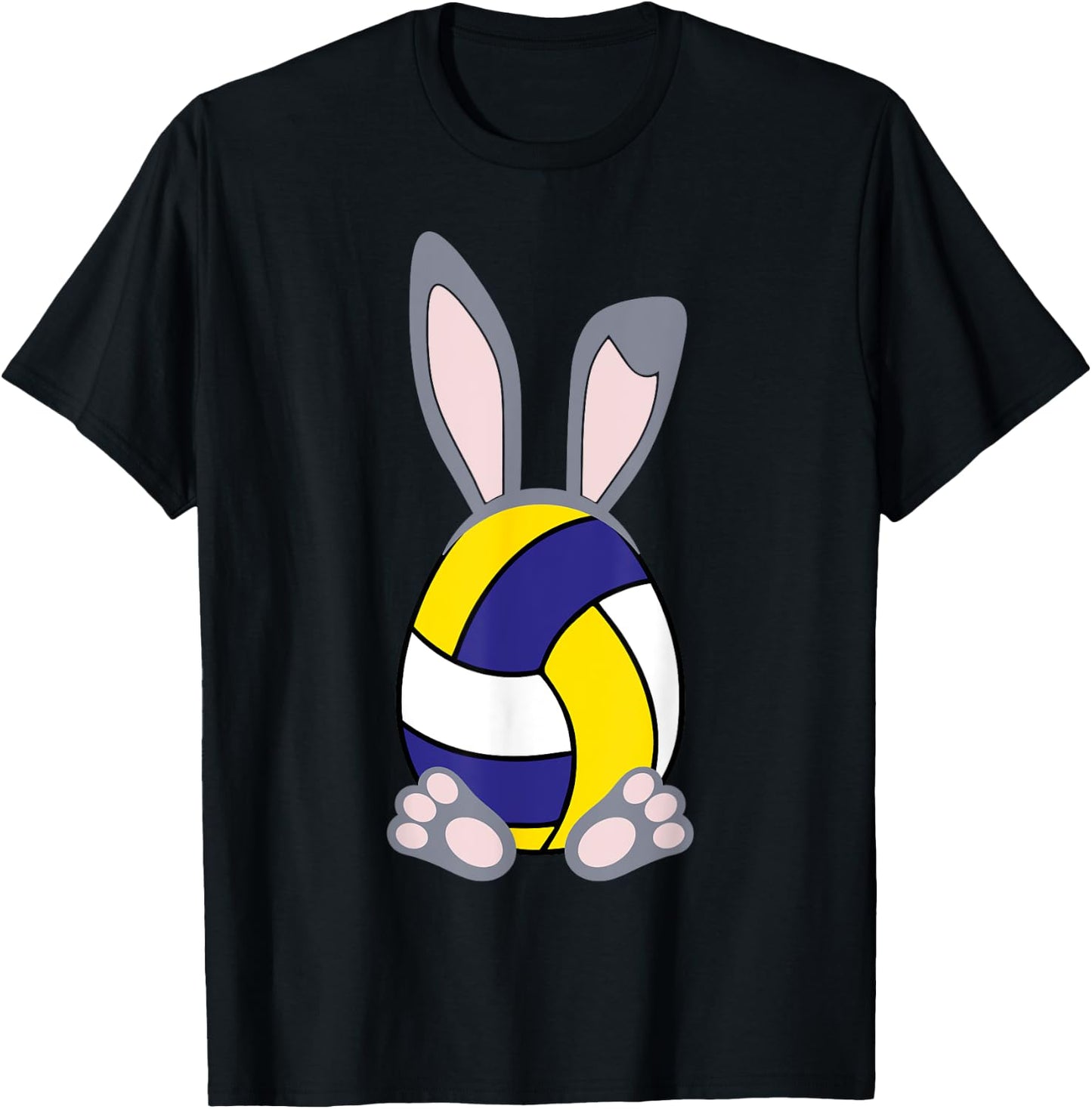 Volleyball Easter Egg Rabbit Bunny - Volleyball Shirt T-Shirt - T-Shirt | Black