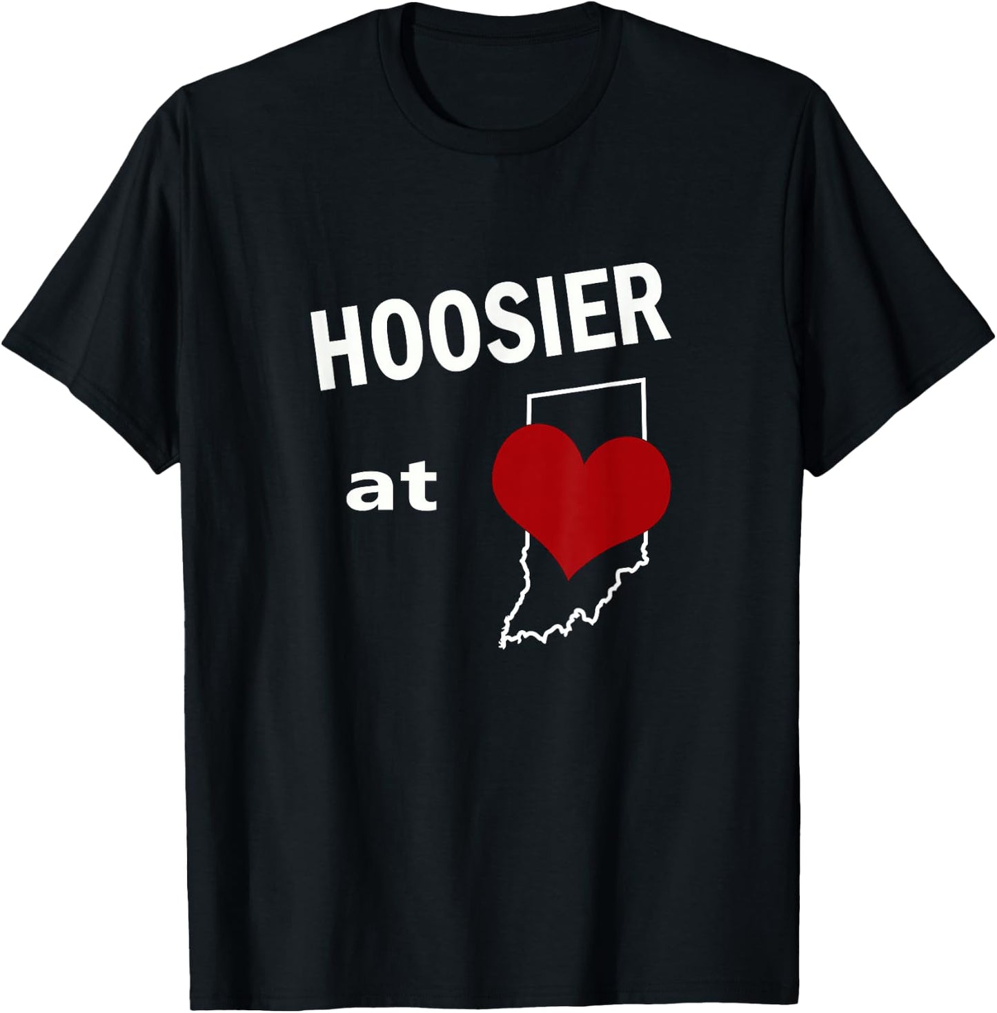 Indiana Displaced Hoosier at Heart T-Shirt - T-Shirt | Black