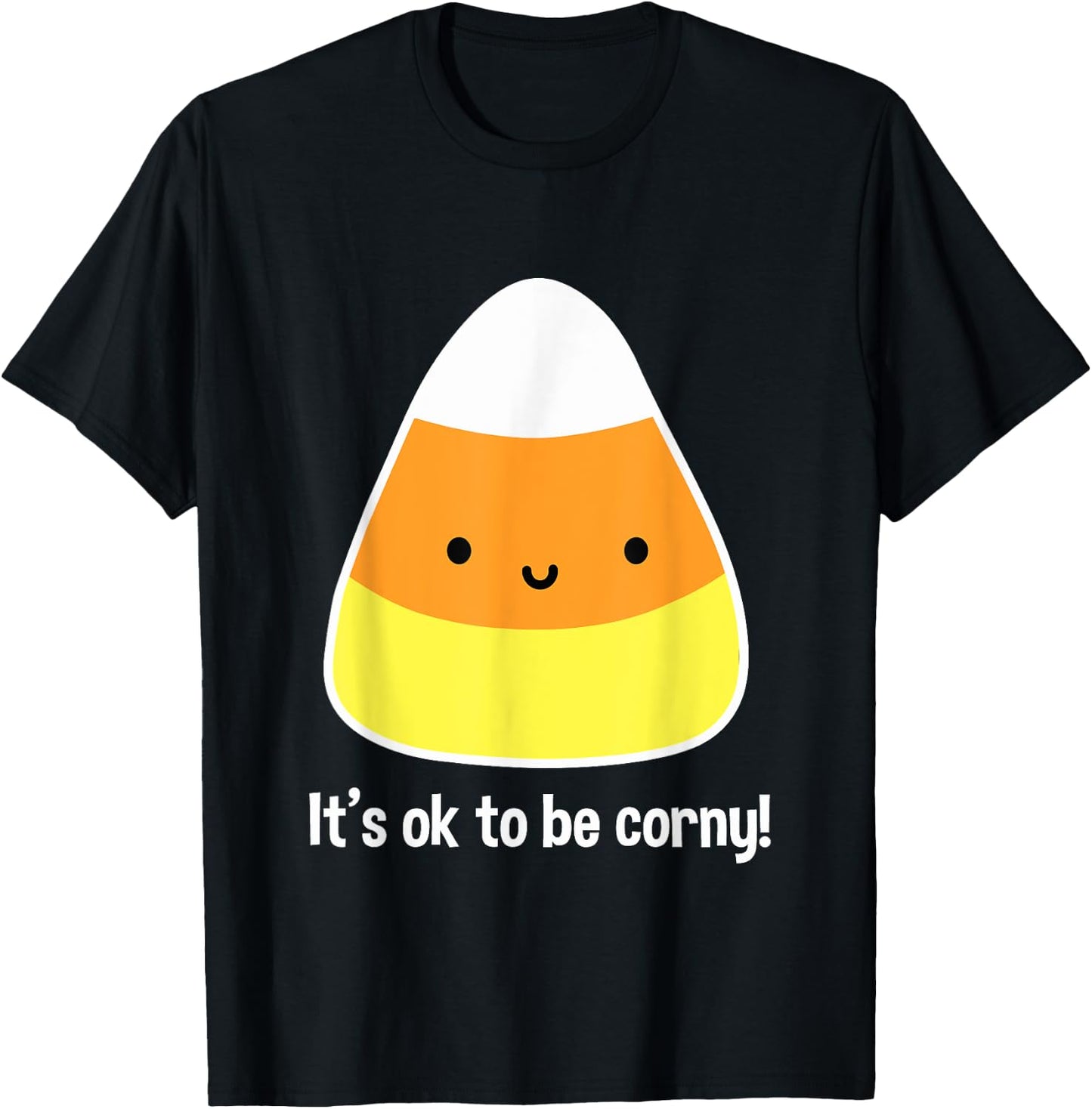 Funny Candy Corn Design Cute Kawaii Halloween T-Shirt - T-Shirt | Black