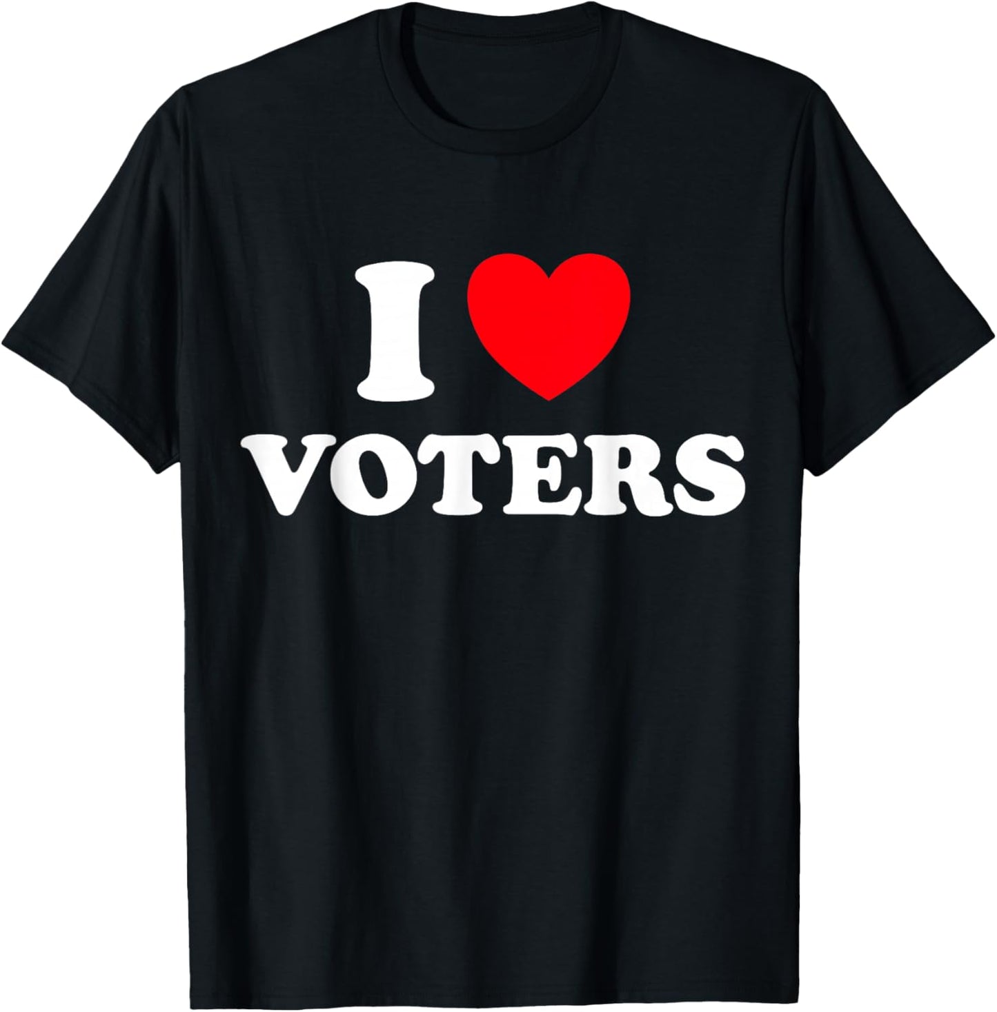 Voter Heart Funny Cute Democracy Free Election Go Vote Fan T-Shirt - T-Shirt | Black