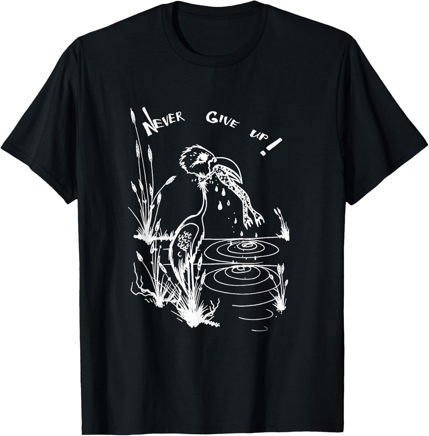 Funny Never Give Up Frog Survival Shirt Bird T-Shirt - T-Shirt | Black