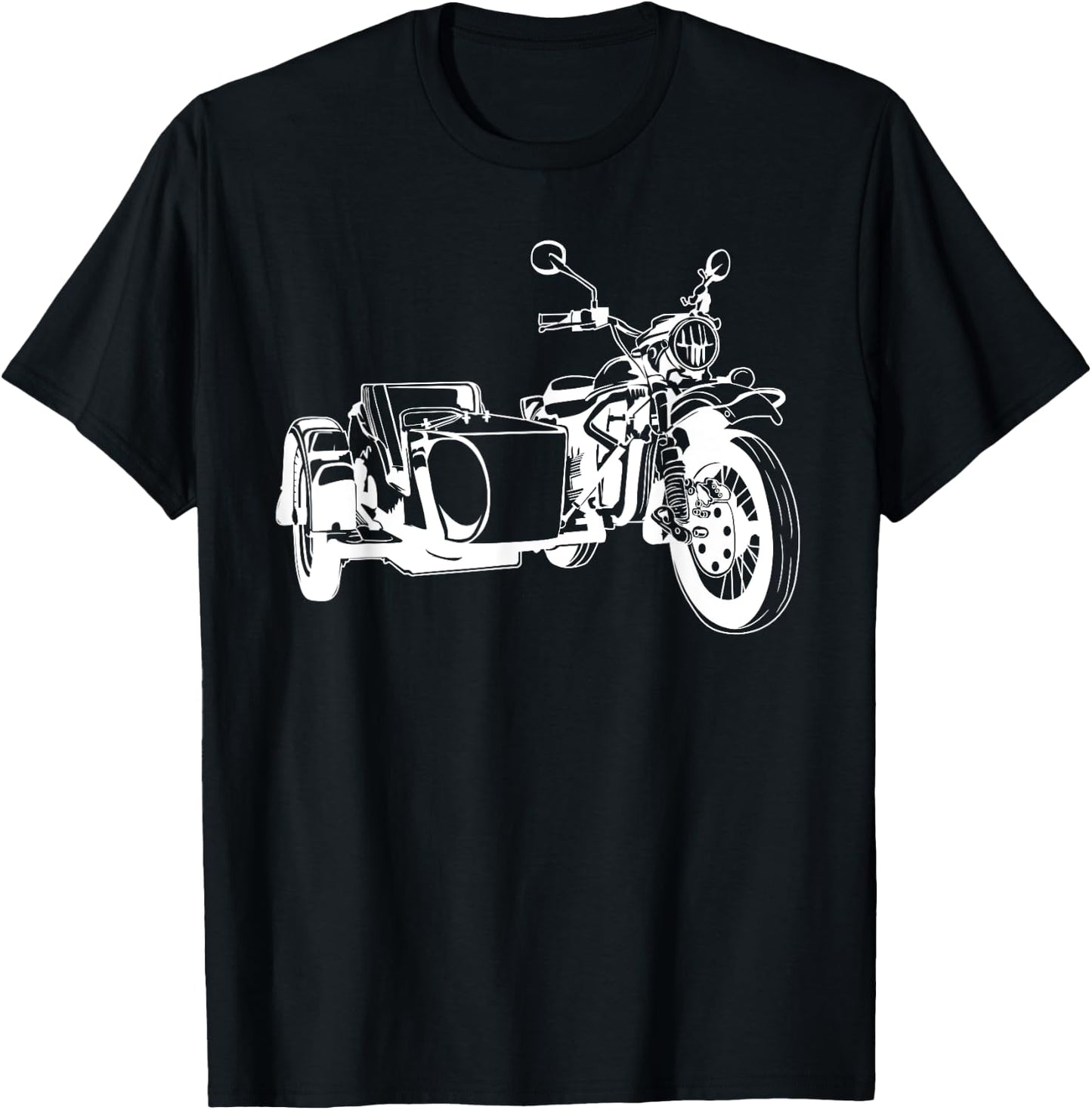 Sidecar Motorcycle Vintage 3-Wheel Motorbike T-Shirt - T-Shirt | Black