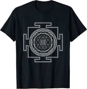 Sri Yantra Sacred Geometry Mandala Yoga Shri Chakra Novelty T-Shirt - T-Shirt | Black