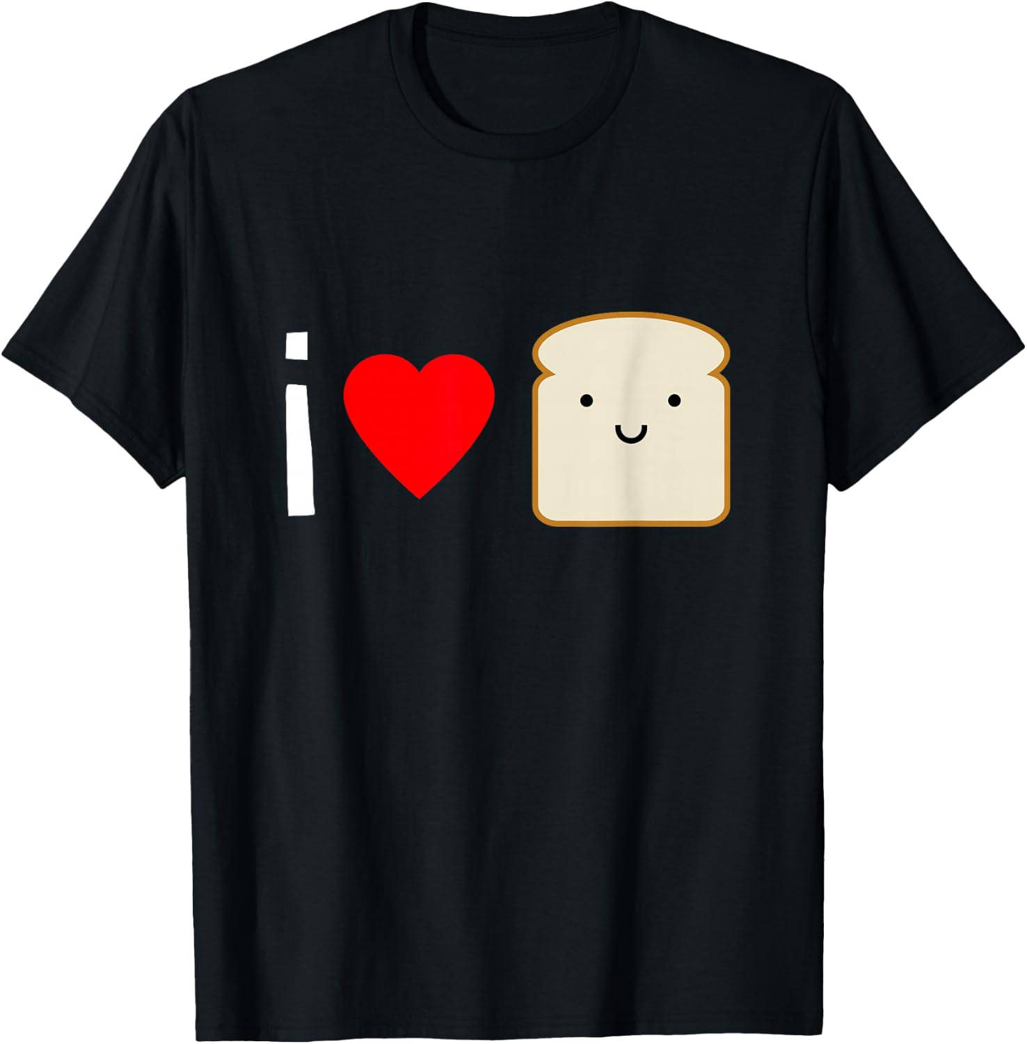 Adorable I Love Bread Shirt - Kawaii Bread Lover Gift T-Shirt - T-Shirt | Black