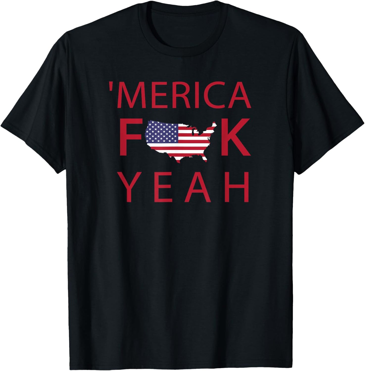 'Merica fk yeah! Funny american patriot 4th of July Kids Men T-Shirt - T-Shirt | Black