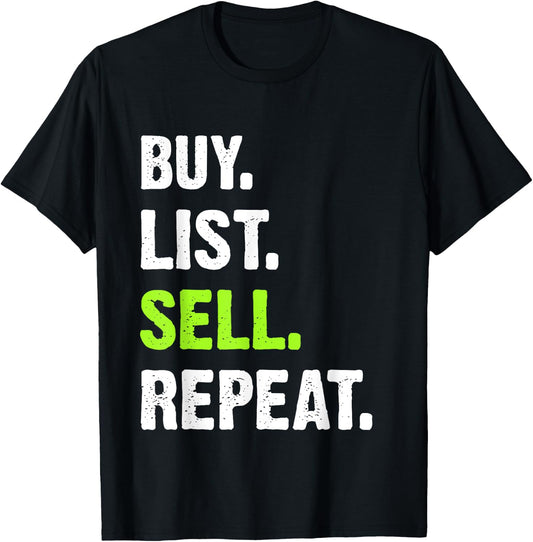 Reseller Buy List Sell Repeat T-Shirt - T-Shirt | Black