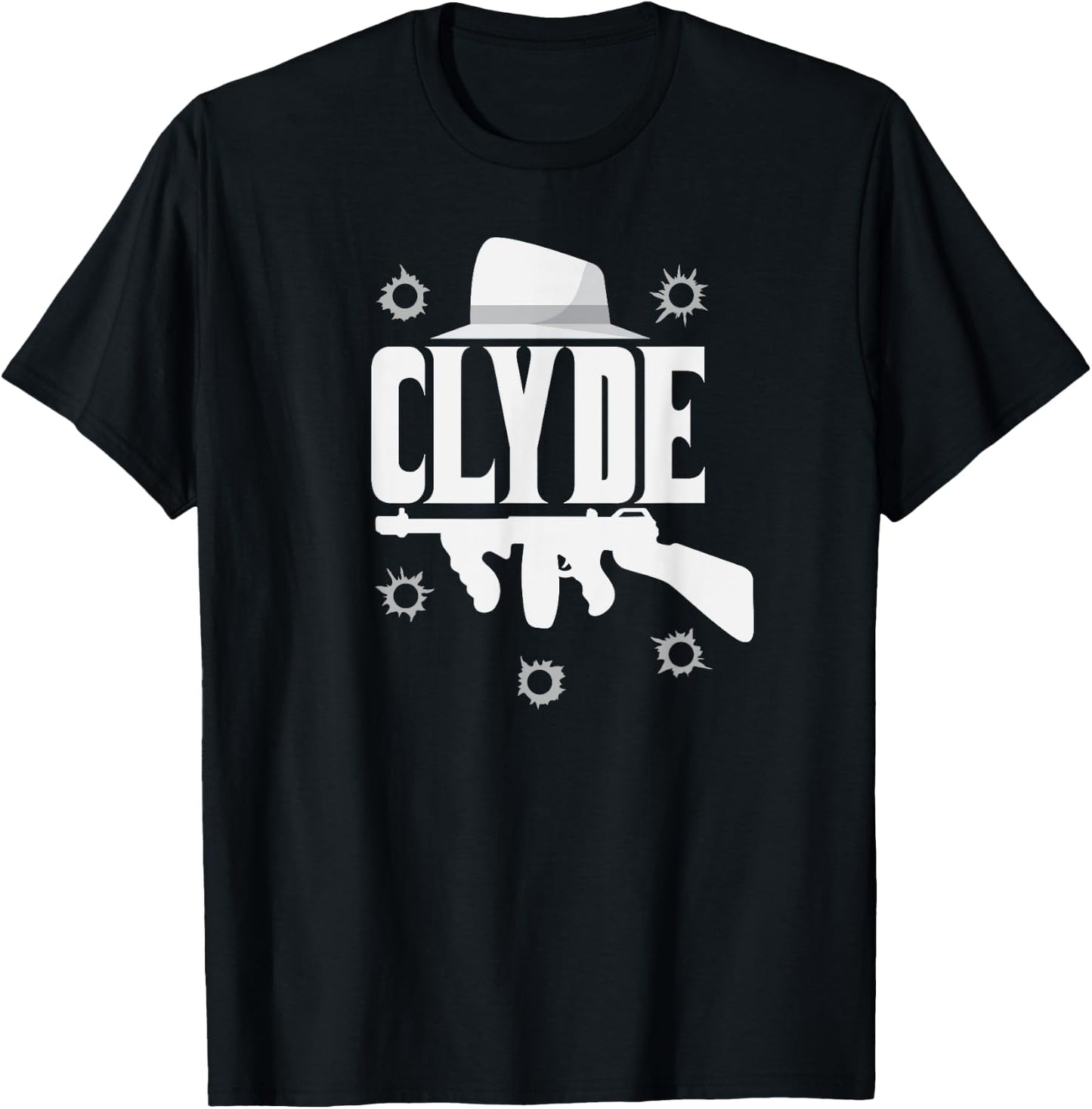 Clyde and Bonnie Halloween Matching Couples Costume T-Shirt - T-Shirt | Black