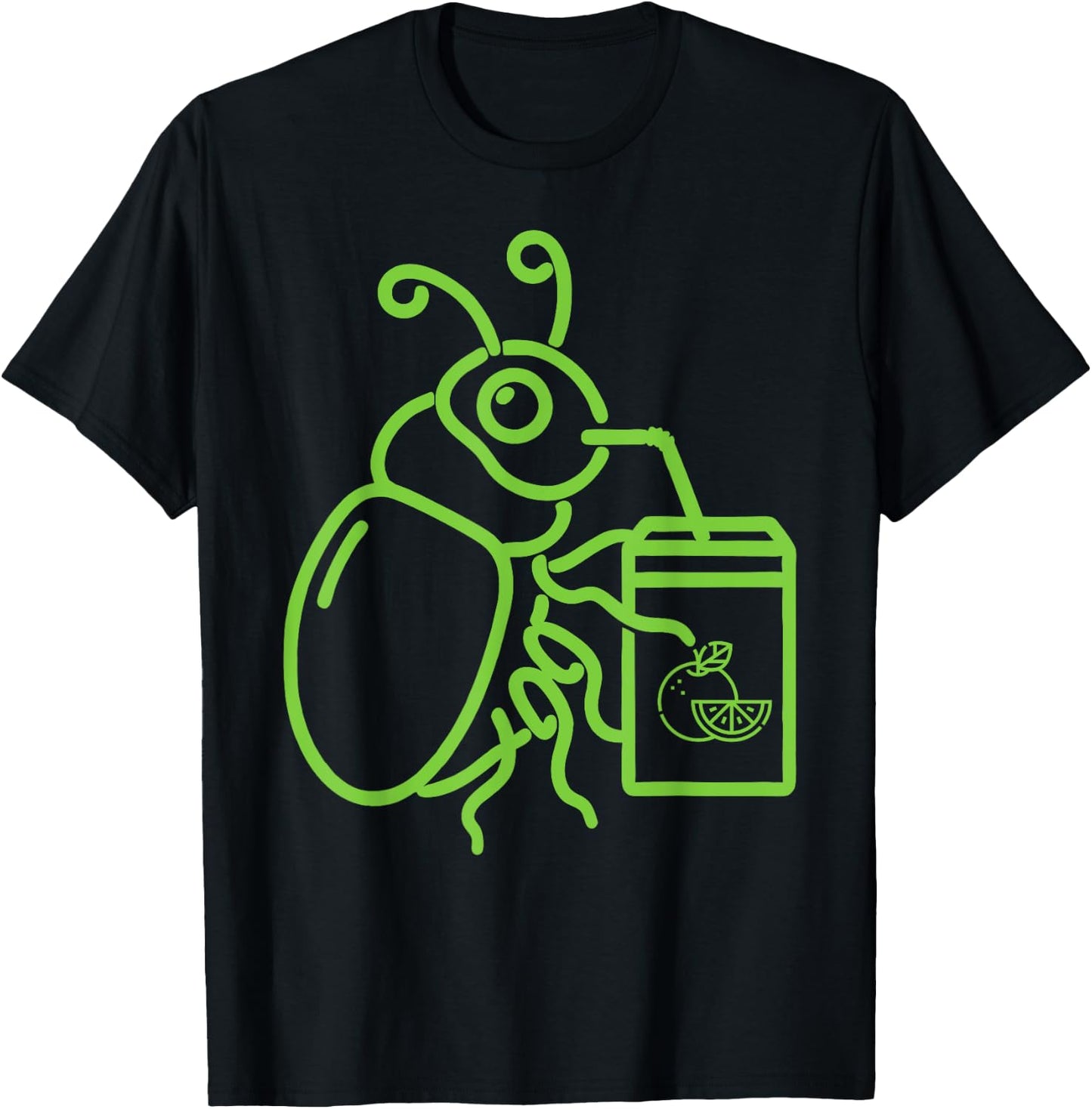 Funny Halloween Graphic Green Halloween Beetle drink Juice T-Shirt - T-Shirt | Black
