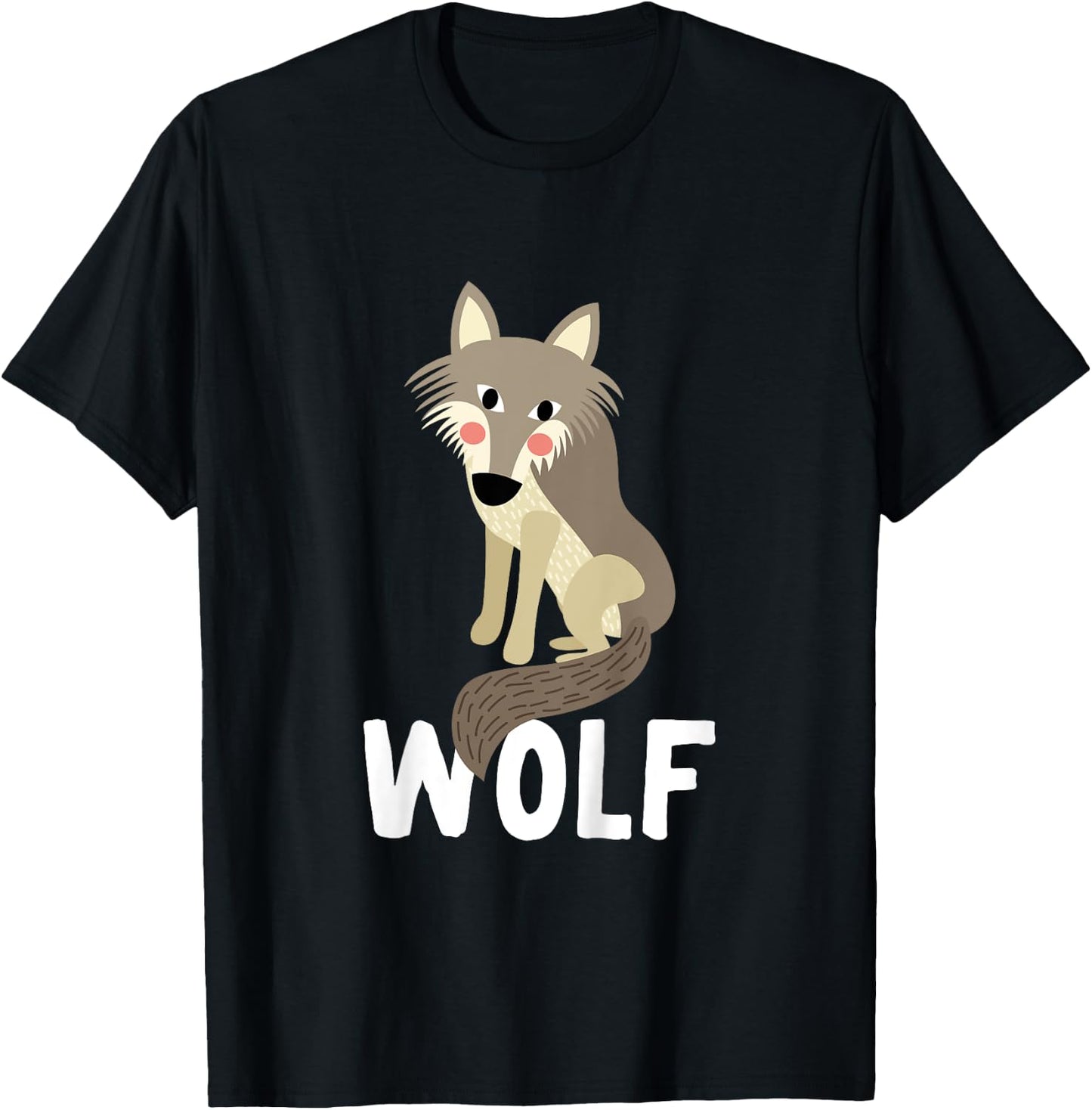 Wolf Shirt For Boys Or Girls | Cute Wolf Gift T-Shirt - T-Shirt | Black