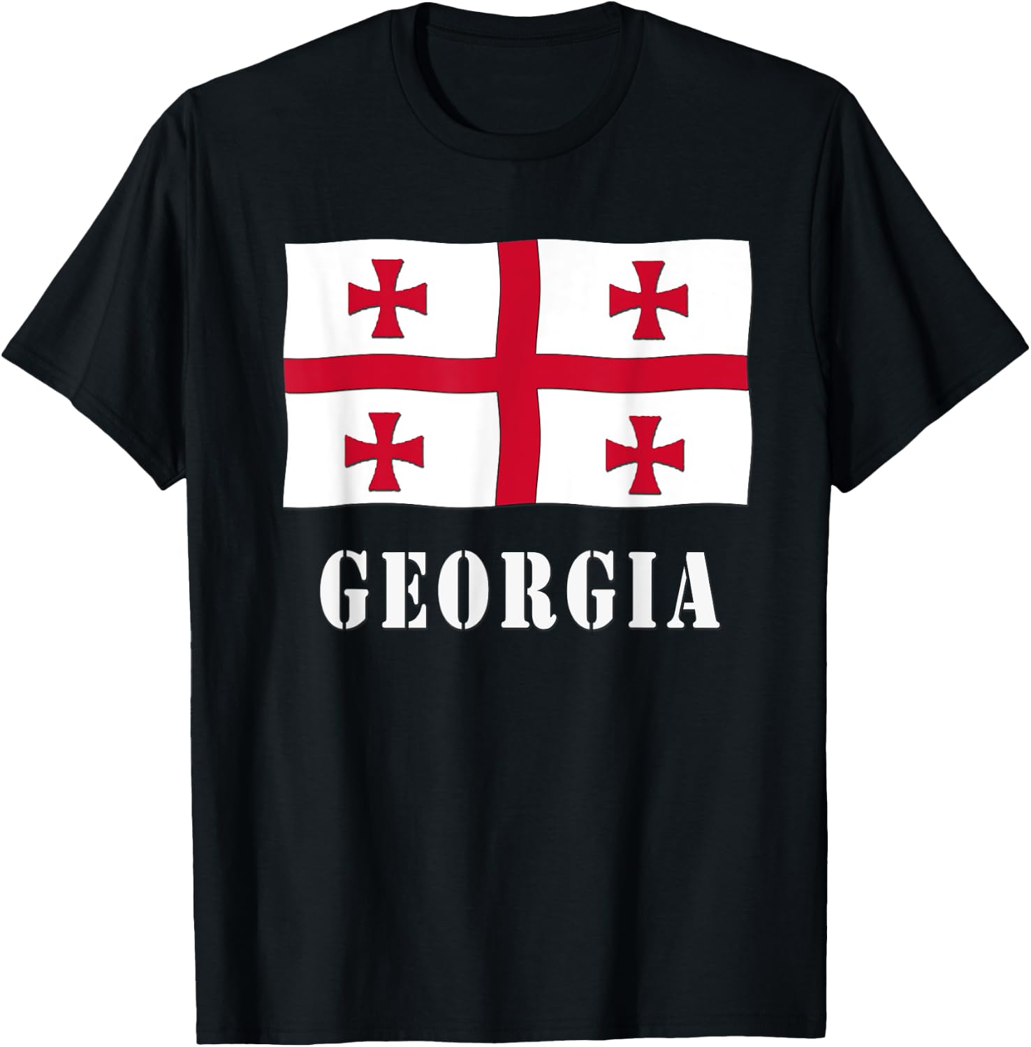 Georgian Flag Republic of Georgia T-Shirt - T-Shirt | Black
