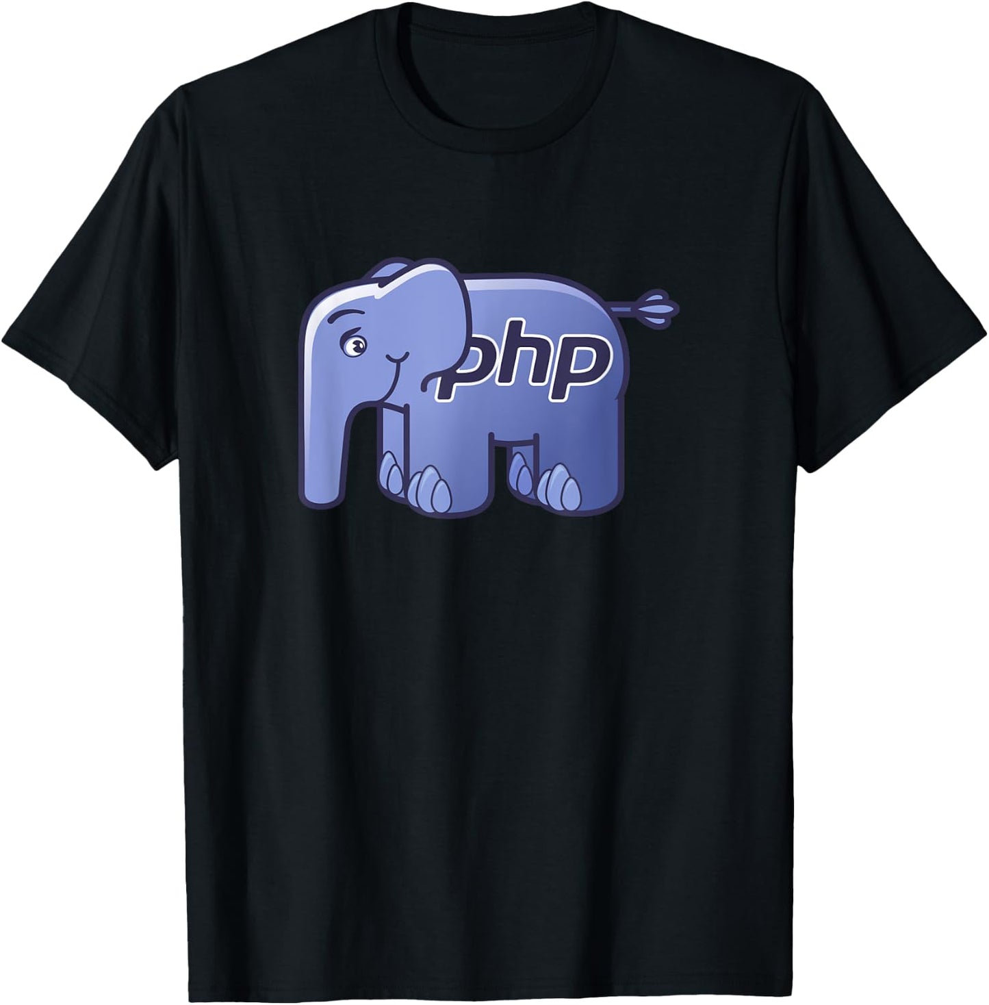 PHP Language Official ElePHPant Mascot Logo T-Shirt - T-Shirt | Black