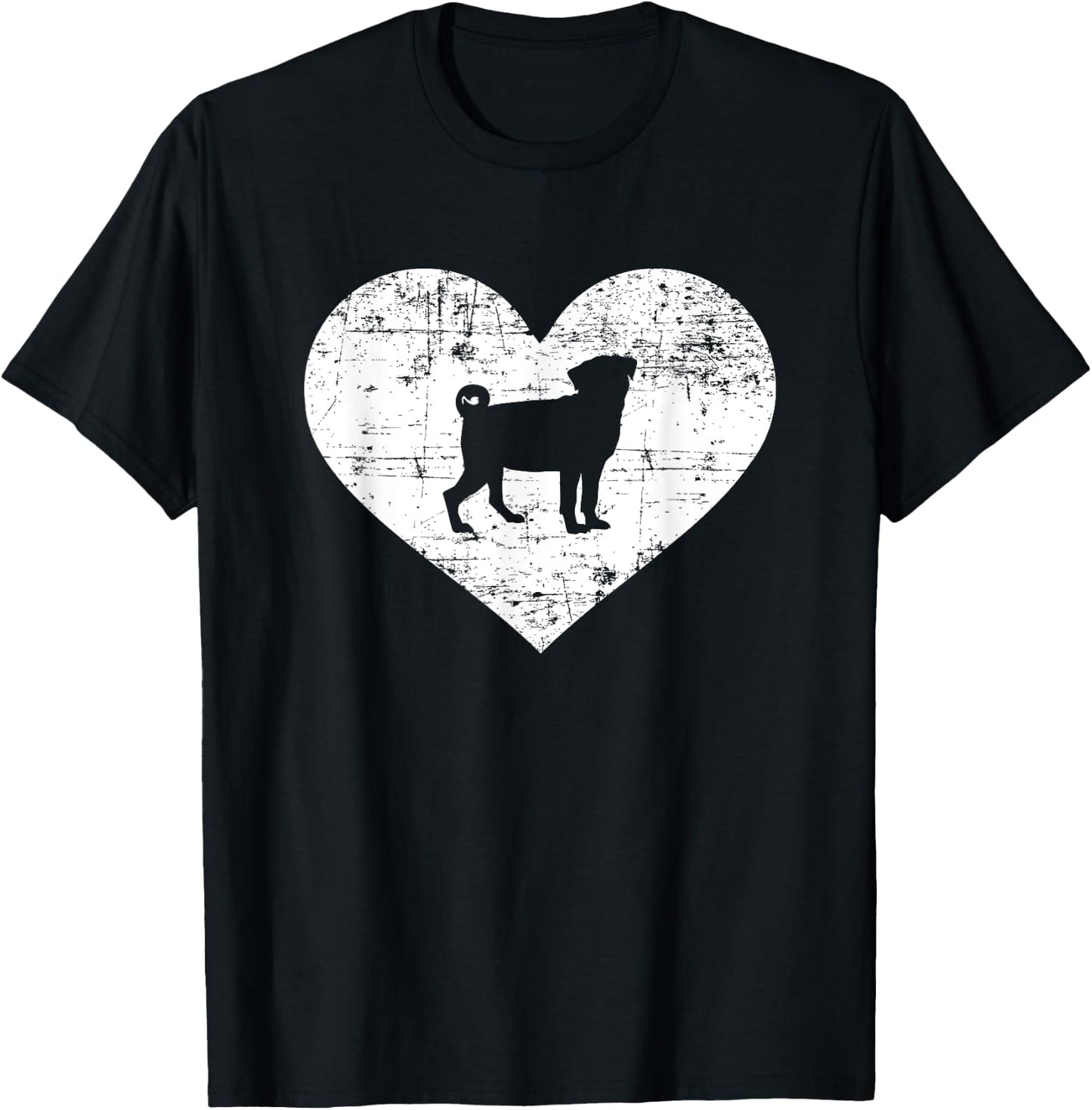 Pug heart T-Shirt - T-Shirt | Black