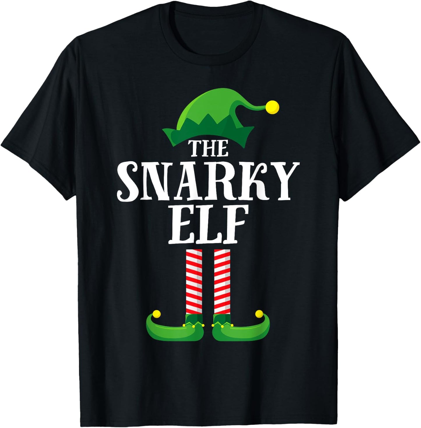 Snarky Elf Matching Family Group Christmas Party Pyjamas T-Shirt - T-Shirt | Black