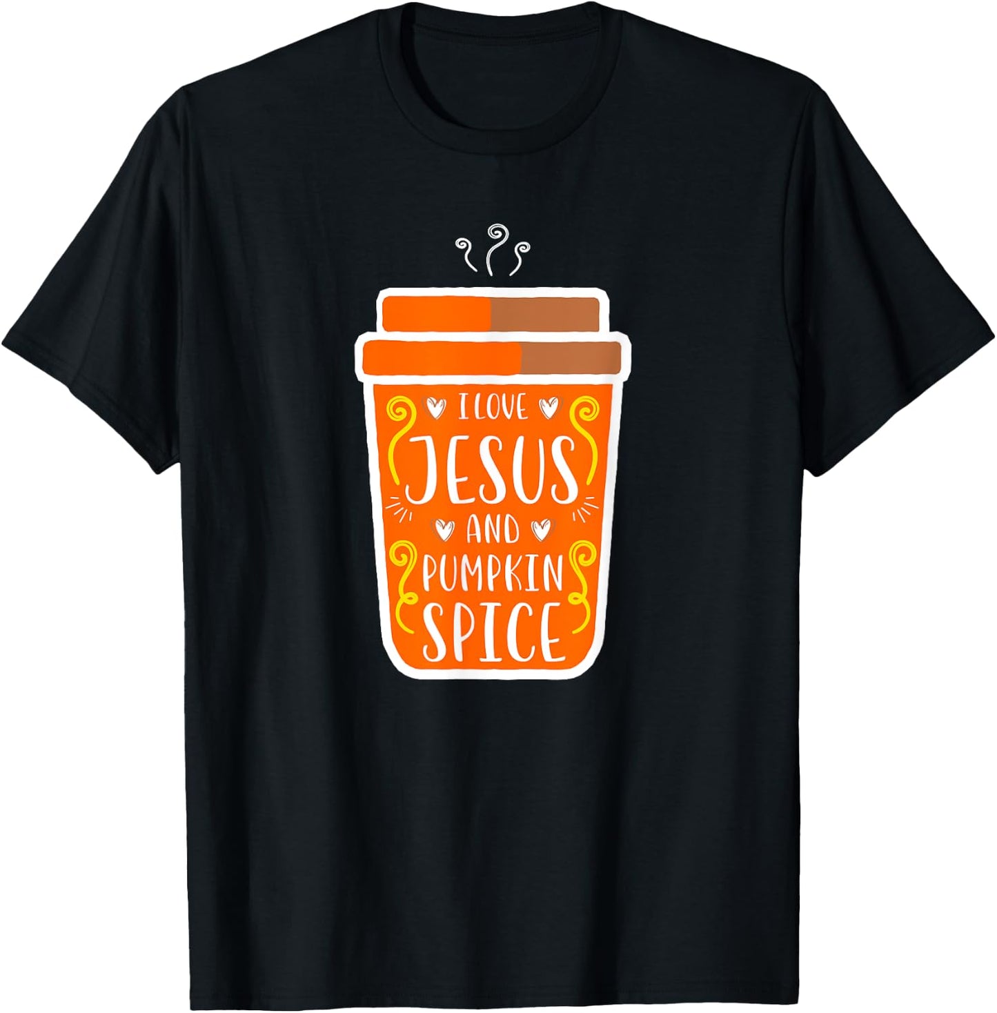 Christian Girl Autumn I Love Jesus Pumpkin Spice Fall T-Shirt - T-Shirt | Black