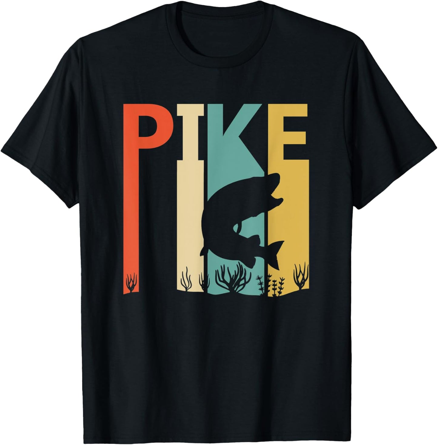 Vintage Wild Animal Northern Pike Fish T-Shirt - T-Shirt | Black