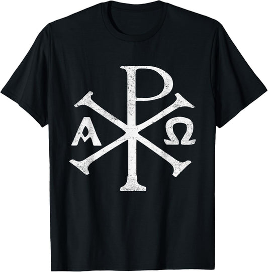 Chi Rho Christogram Greek Good Chrismon Jesus Christ T-Shirt - T-Shirt | Black