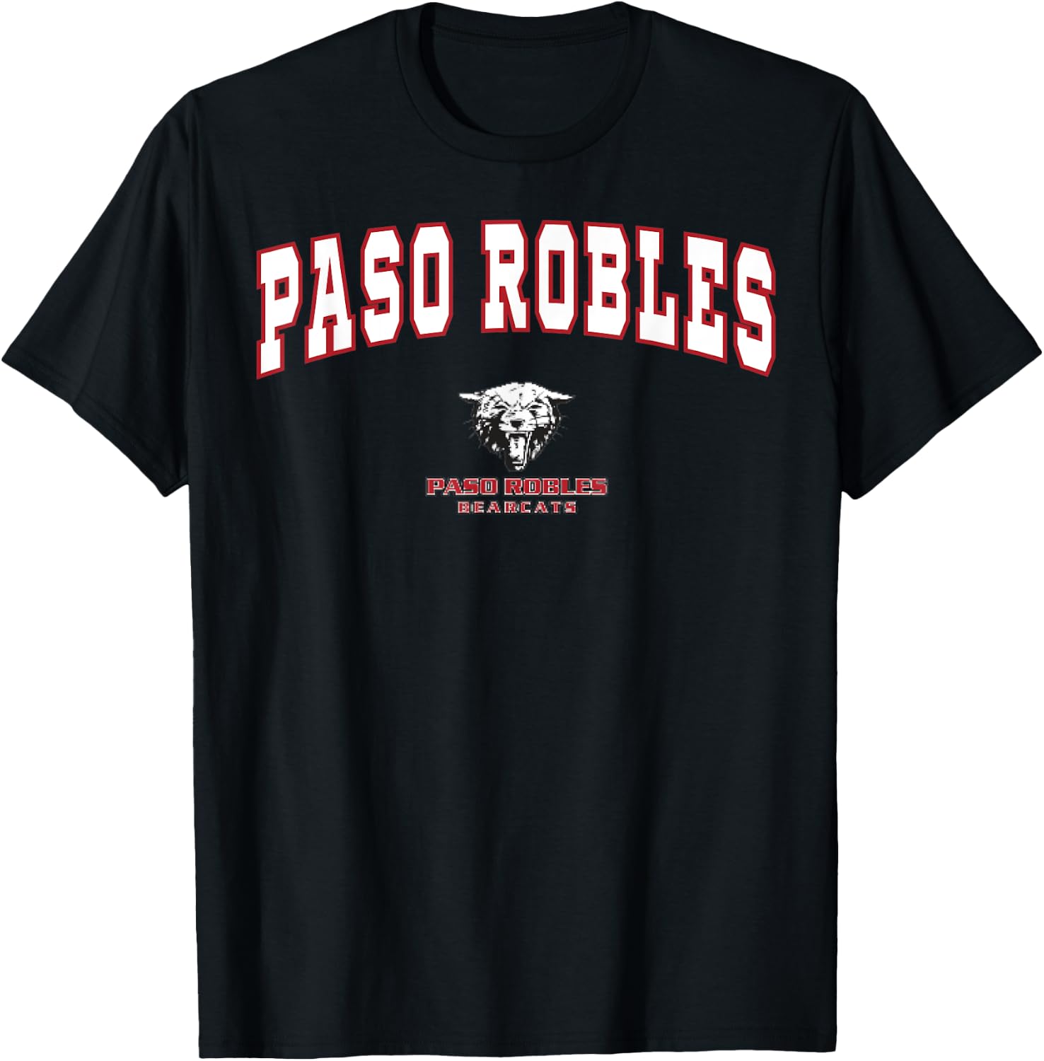 Paso Robles High School Bearcats C2 T-Shirt - T-Shirt | Black
