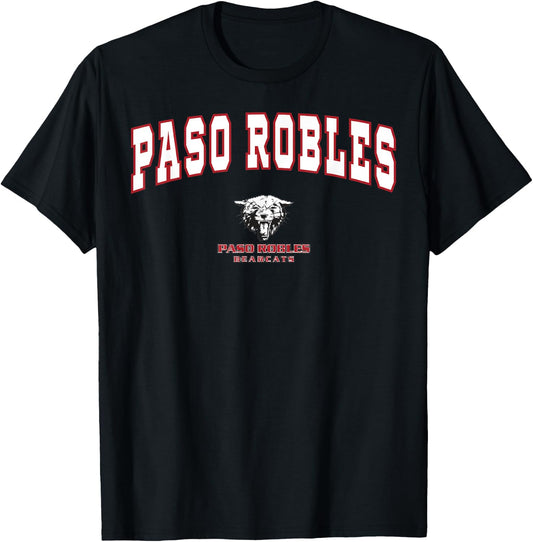 Paso Robles High School Bearcats C2 T-Shirt - T-Shirt | Black