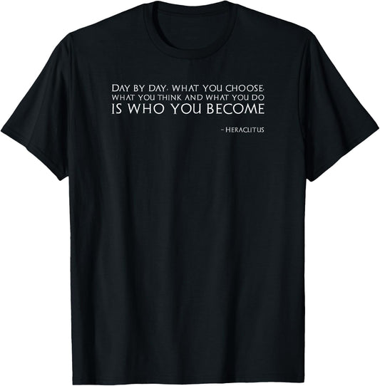 Classical Greek Philosophy Heraclitus Quote Motivational Small T-Shirt - T-Shirt | Black
