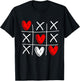 Tic Tac Toe Valentine's Day Love Heart In Love Couple Gift T-Shirt - T-Shirt | Black