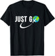 Just Go Travel Addict Globe Airplane World Solo Traveler T-Shirt - T-Shirt | Black