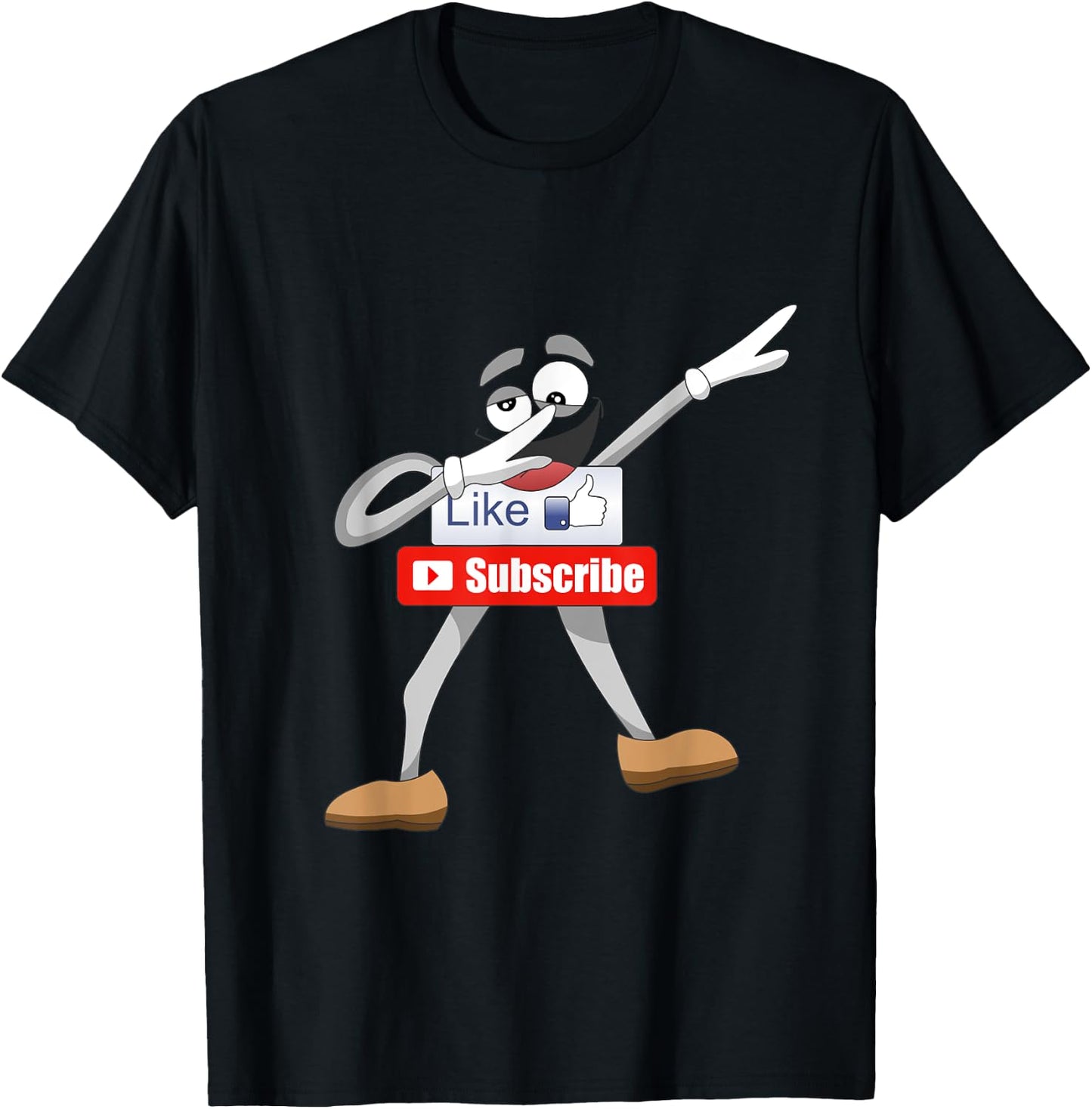 Funny Video Blogger Vlogger Dabbing Like Subscribe Button T-Shirt - T-Shirt | Black
