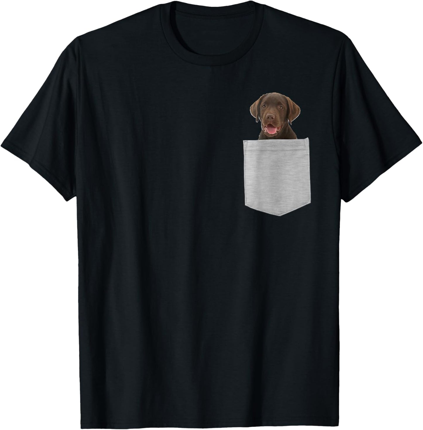 Dog in Your Pocket Chocolate Lab, Labrador T-Shirt - T-Shirt | Black