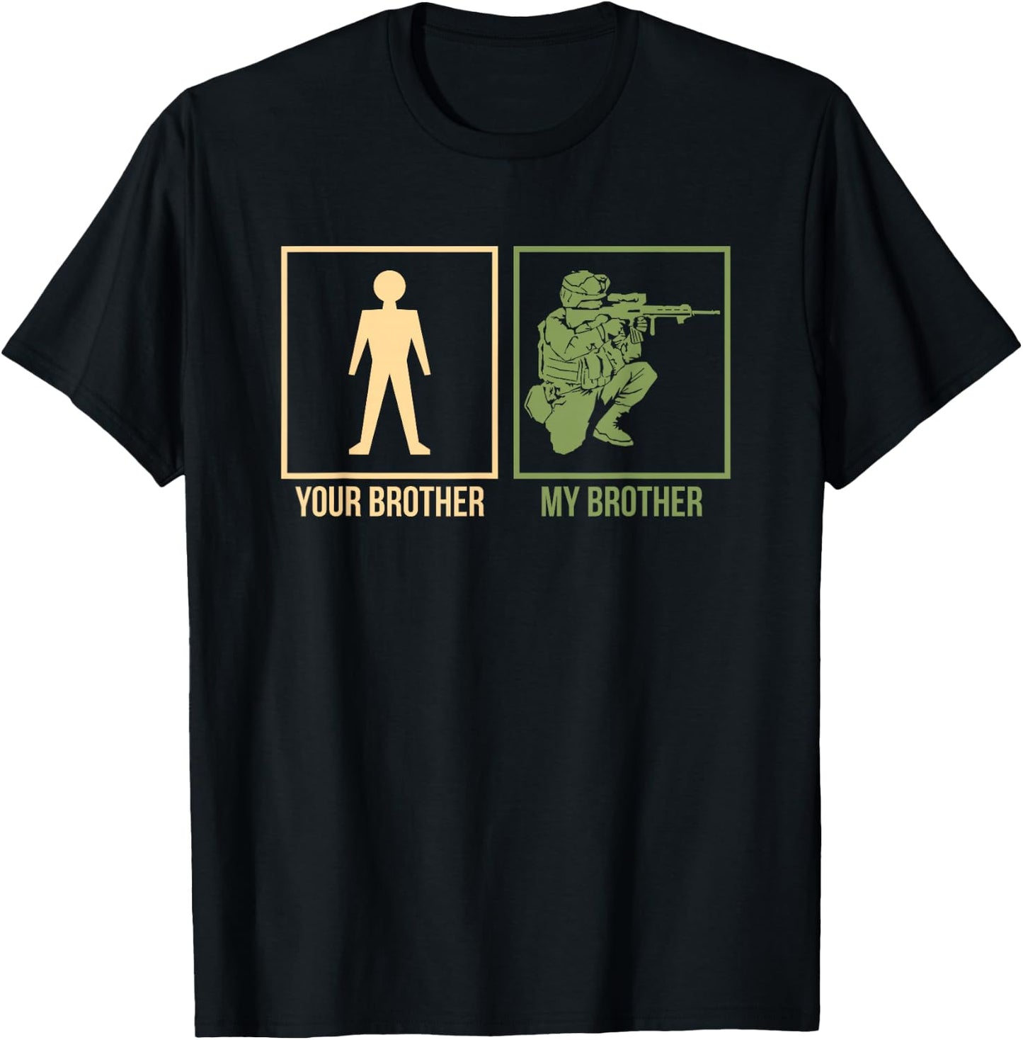 Proud Army Brother I-Navy Airforce Seal Ranger T-Shirt - T-Shirt | Black