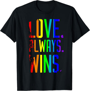 Rainbow Love Always Wins T Shirt T-Shirt - T-Shirt | Black