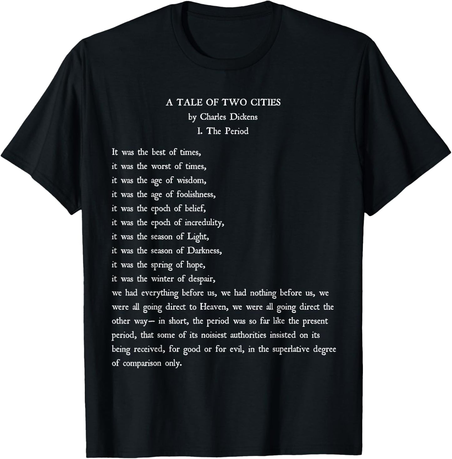 A Tale Of Two Cities Charles Dickens Book Reader Gift Shirt T-Shirt - T-Shirt | Black
