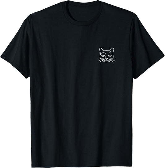 Cat Minimalist T-Shirt - T-Shirt | Black
