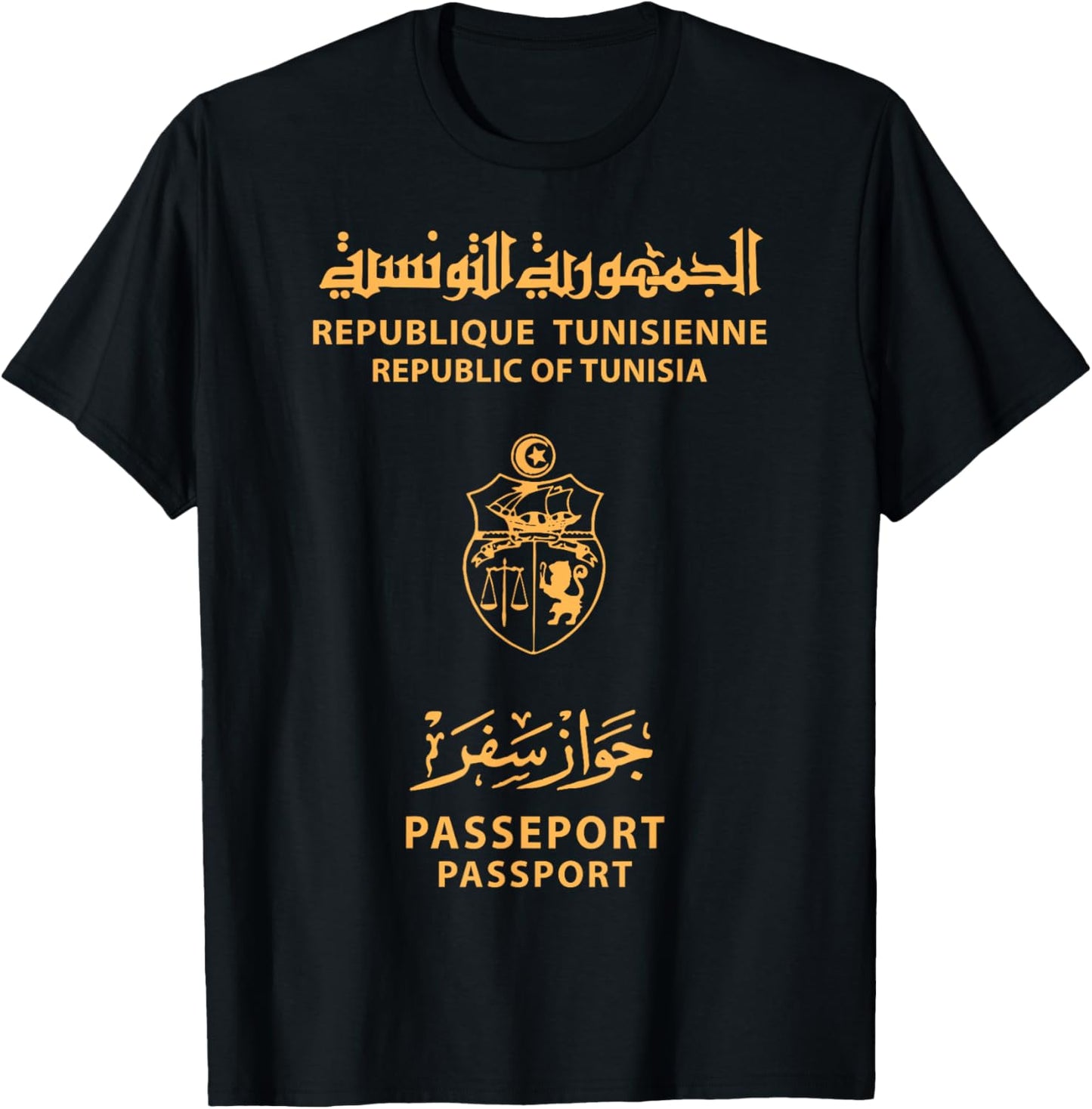 Proud Tunisia Passport Flag Travelers Travel Souvenir 2025 T-Shirt - T-Shirt | Black