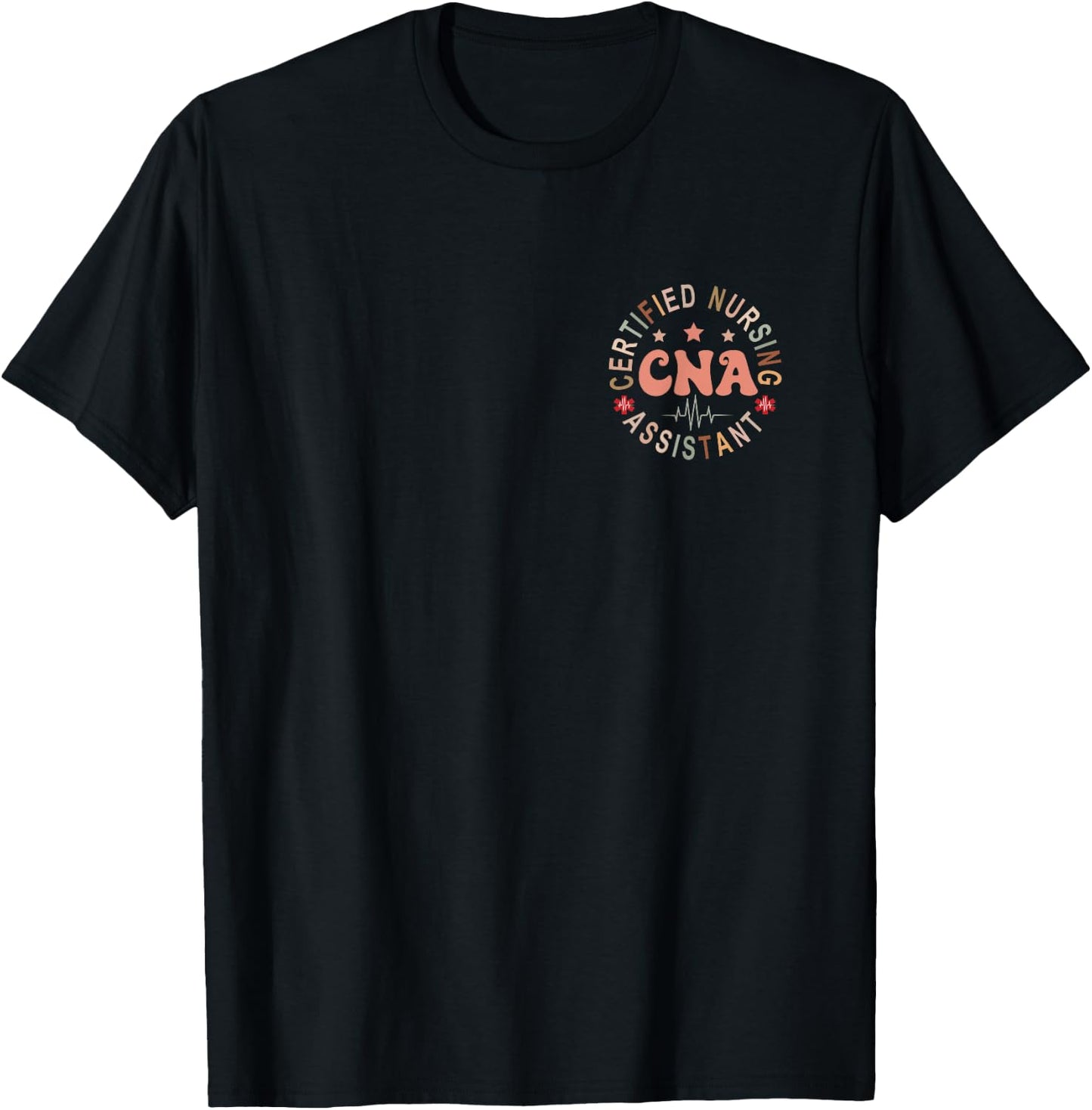 Certified Nurse Assistant Appreciation CNA Apparel -Adults Black Small Retro Short Sleeve Nurse Assistant T-Shirt - T-Shirt | Black