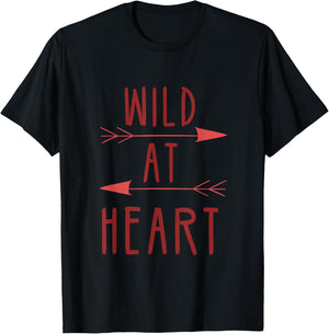 Wild At Heart Adventurous Energetic Cute Gift Nature Loving T-Shirt - T-Shirt | Black