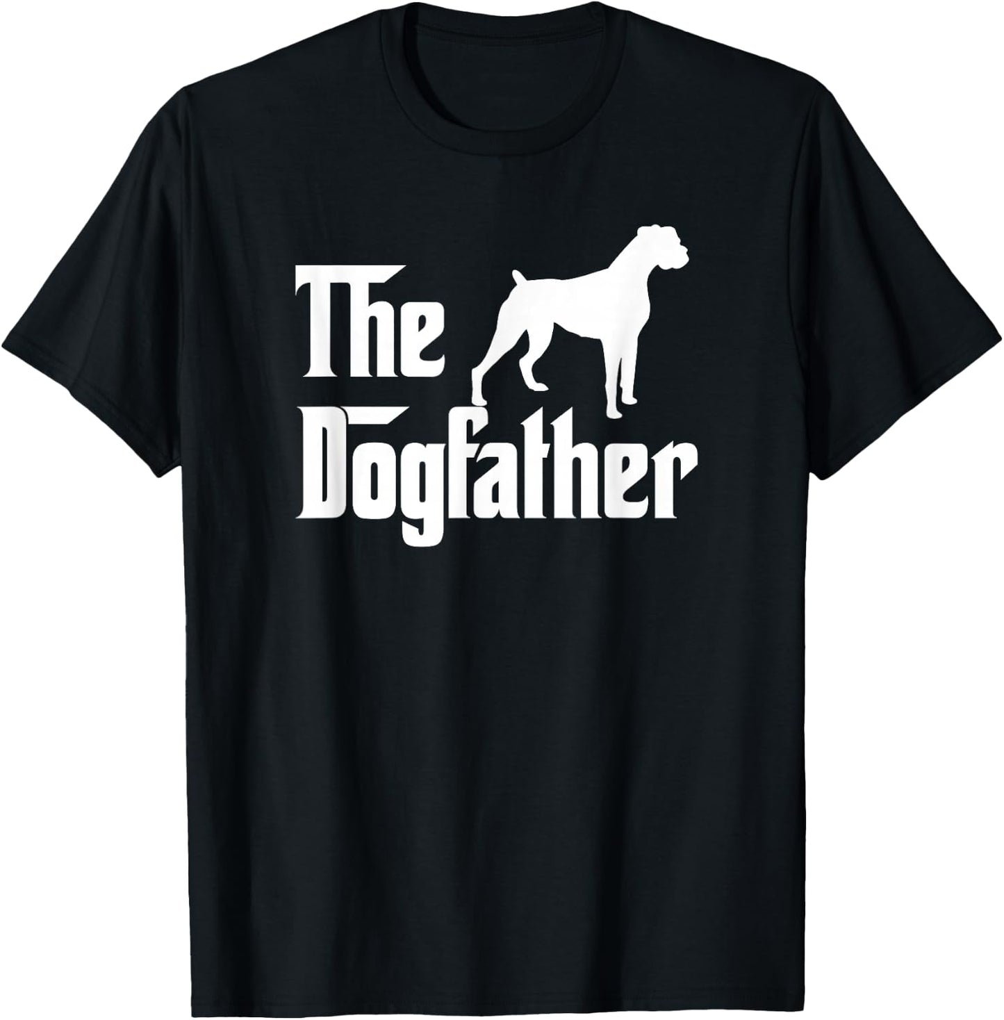 The Dogfather T Shirt Boxer Dog Lover Gift Shirt Dad T-Shirt - T-Shirt | Black