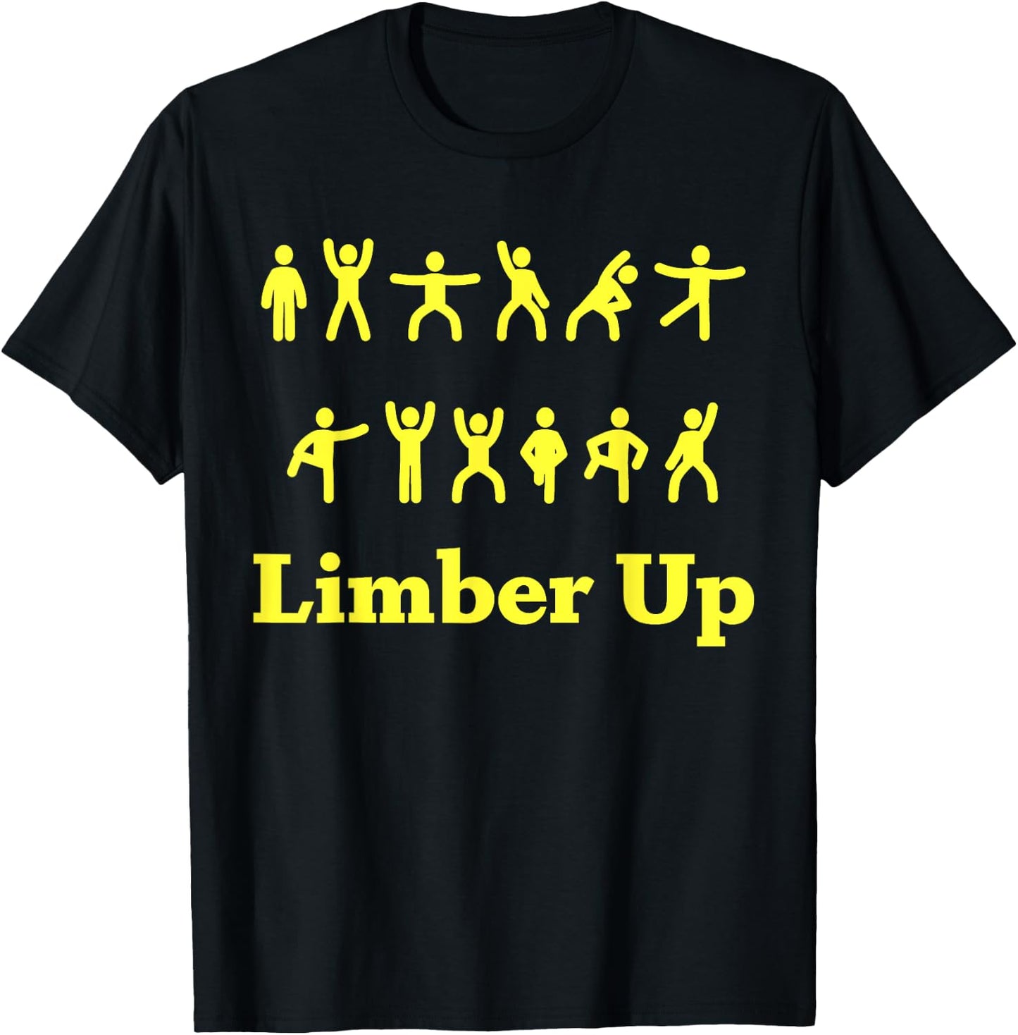 Limber Up Funny Stick Figure Exercise T-Shirt - T-Shirt | Black